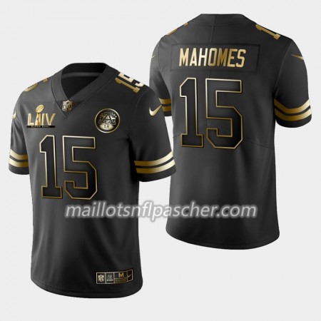 Maillot Kansas City Chiefs Patrick Mahomes 15 Nike Noir Golden Edition - Homme